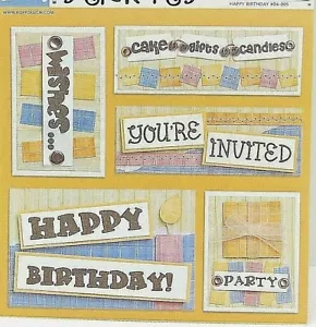 Geburtstag Cardstock Aufkleber Kopp Design Kuchen Geschenke Kerzen - Bild 1 von 1