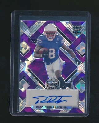 REGGIE ROBERSON JR. 2022 LEAF METAL DRAFT SIGNATURES PURPLE PARALLEL AUTO 12/15 - Image 1 of 2