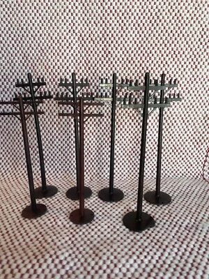 MARX TOYS TRAINS Telephone Poles LOT 7 pieces telephone power poles See Pics - Image 1 of 4