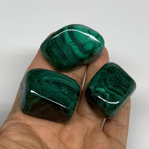 172,5 g, 1,3"-1,7", 3 pezzi, piccola malachite naturale lucidata, B32835 - Foto 1 di 19