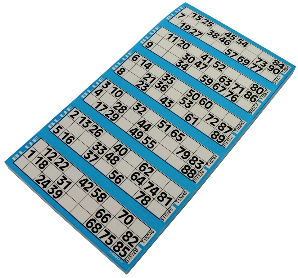 Jumbo Lottoblock für 90er Lotto & Bingo Spiel Ersatzblock 600 Tickets Block 90 N