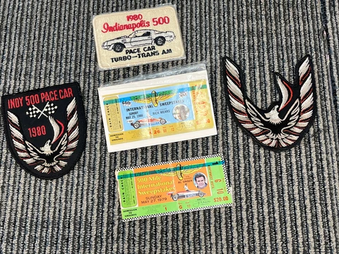 VTG 1979 & 1980 63rd 64th Indianapolis 500 Ticket Stubs 3 1980 Pace Car Patches Cover