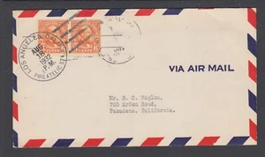 US Sc 723 FDC. 1932 6c Garfield coil pair on Air Mail cover, Los Angeles cancel - Picture 1 of 1