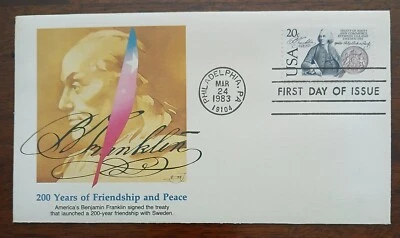 U.S - 1983 - TREATY OF AMITY & COMMERCE BETWEEN USA & SWEDEN 1783 - FDC - Image 1 of 2