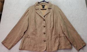 RQT Shacket Women's Size 1X Tan 100% Polyester Long Sleeve Collared Button Front - Picture 1 of 8