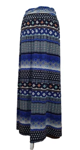 Long Skirt Size Large by Copper Key Blue with Mixed Graphic Prints NWT - Picture 1 of 20