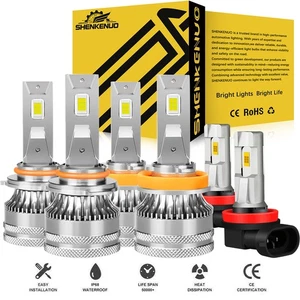 For Nissan Maxima 2009-2014 Combo 6x LED Headlight Kit Bulbs Hi/Lo Fog Beam 100W - Picture 1 of 19