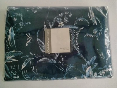 Capa de Edredom King Algodão Floral Azul Marinho Crate & Barrel Taylor Nova - Imagem 1 de 4