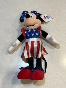 Disney Patriotic Greeter 4. Juli Amerika Minnie Mouse 24 Zoll Plüsch Neu mit Etikett - Bild 1 von 15