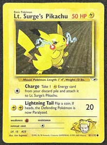 CARTA POKEMON 1° EDIZIONE unlimited INGLESE LT. SURGE'S PIKACHU n.81/132 - Foto 1 di 2