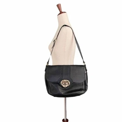 Emma Fox Purse Black Genuine Leather Saddle Bag Preppy Handbag Shoulder Bag - Image 1 of 4