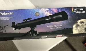 Polaroid IT-160X 75X/150X Refractor Telescope With Full Size Adjustable Tripod - Picture 1 of 2