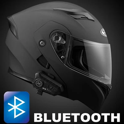 Dual Visor Bluetooth Modular Full Face Motorcycle Helmet M L XL 2XL Intercom DOT - Image 1 of 4