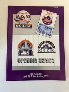 April 5 & 7 1993 New York Mets vs Rockies Baseball Program (Shea; Unscored) - Picture 1 of 5