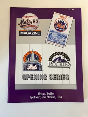 April 5 & 7 1993 New York Mets vs Rockies Baseball Program (Shea; Unscored) - Image 1 of 4