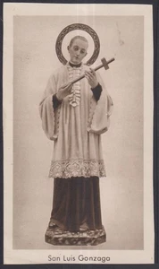 Tarjeta Santa Antigua de San Luis Gonzaga Imagen Pieuse Santino Estampa - Imagen 1 de 1
