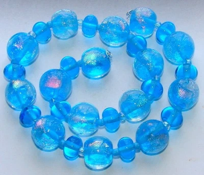Cuentas de vidrio hechas a mano Sistersbeads - Aqua Shimmer Foto 1 de 2