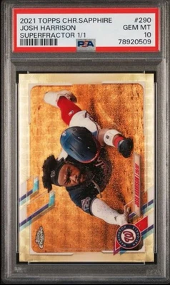 Superfractor 1/1 Josh Harrison PSA 10 Topps Chrome Sapphire #290 1/1 Super Rare! - Image 1 of 2