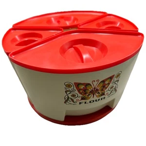 Bidoni farfalla sterilite vintage anni 70 zeppa pigra Susan 9 pezzi nucleo nonna - Foto 1 di 7