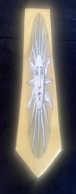 Corbata de seda FORNASETTI Yellow Moon, excelente estado Foto 1 de 3