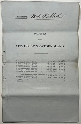 1848 NEWFOUNDLAND COLONY AFFAIRS CONFIDENTIAL BRITISH PARLIAMENTARY REPORT ISSUE - Image 1 of 4