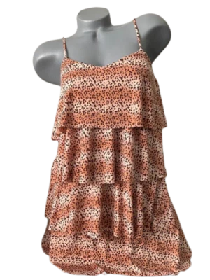 NUEVO CON ETIQUETAS SOFIA por VIX M traje de baño vestido encubrimiento animal felino estampado de leopardo en capas  Foto 1 de 3