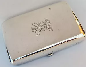 👍1900s CHINA CHINESE WANG HING SOLID SILVER CARD CASE WITH SILVERSMITH MARK - Picture 1 of 4