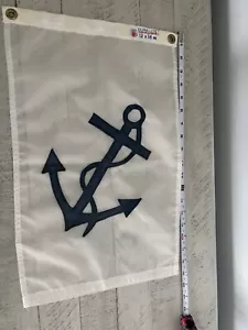Vintage Dura Lite Nylon Flag Nautical Anchor Boating Sailing Yacht Club Burgee - Picture 1 of 11
