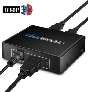 1 in 2 Out HDMI Splitter Umschalter 3D 4K Ultra HD Full 1080P Verteiler Adapter - Bild 1 von 14