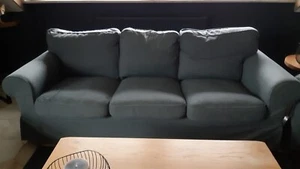 2x Couch Ikea Ektorp 3er + Hocker dunkelgrau - Bild 1 von 6