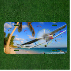 Custom License Plate Auto Tag With Stunning Little Plane By Ocean Beach Design