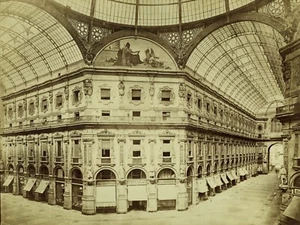 Galleria Vittorio Emanuel, Milan - Original Mounted Albumen Photo - Picture 1 of 2