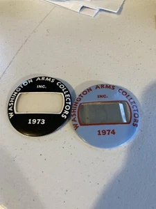 1973 and 1974 pinback badges, Washington Arms Collectors - Picture 1 of 2