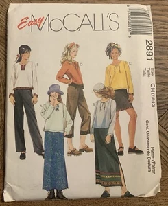 McCall's 2891 Schnittmuster für Größe CH 7-8-10 Mädchen Oberteile Rock Hose - UNGESCHNITTEN - Bild 1 von 2