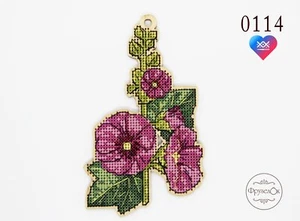 Hágalo usted mismo Kit de punto de cruz sobre madera "malva" - Imagen 1 de 7
