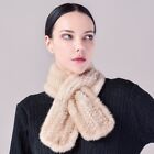 Women's Real Mink Fur Scarf Warm Knitted Collar Stole Neck Warmer Neckerchief