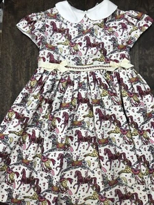 Joan Calabrese Girls Horse Corduroy Dress Size 2 - Picture 1 of 20
