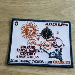 Vintage 1994 Solvang Santa Maria century & half century cyclist club patch - Picture 1 of 7