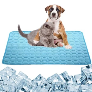 Large Dog Cooling Mat Summer Pet Bed Machine Washable Breathable Crate - Picture 1 of 9