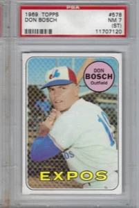 1969 Topps baseball card #578 Don Bosch Montreal Expos graded PSA 7 ST - Picture 1 of 2