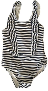 Toddler Girls Baby GAP Swimsuit Size 3T BabyGap Navy Ruffle Front Swim Tank - Picture 1 of 5