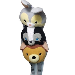 Disney Store Bambi and Friends Tsum Tsum Plush Backpack Thumper Flower Gray - Picture 1 of 6