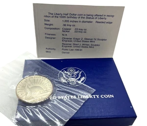 1986 U.S. Liberty Half Dollar Coin Denver Mint - Picture 1 of 4