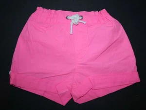 New Carter's Girls 6 year Shorts Bright Pink Cuffs Button Up Rope Draw String - Picture 1 of 2