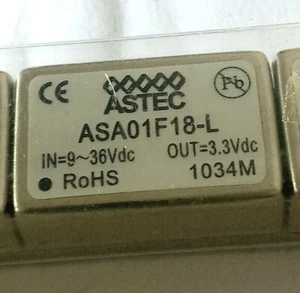 1pcs ASTEC ASA01F18L DC/DC CONVERTER 6W; Uin:9 – 36 V; Uout:3.3VDC; 1.2A - Imagen 1 de 2