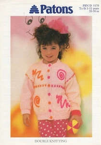 5170 Mädchen Strickjacke Strickmuster Doppelstrick 20-30" (1-11 Jahre) - Bild 1 von 3