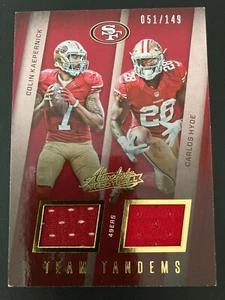 2016 Panini Absolute Team Tandems Materials Colin Kaepernick /Carlos Hyde ed/149 - Bild 1 von 2