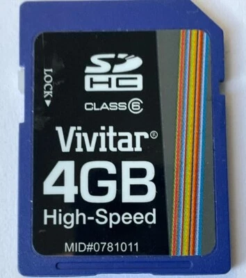 VIVITAR 4GB SD High Speed Memory card - Tested - Tracked Postage - Image 1 of 2