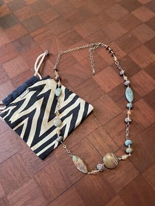 Chan Luu Jasper Silver Chain Agate Necklace - Picture 1 of 5