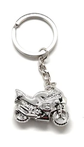 Motorrad Schlüsselanhänger Silber Sport Bike Anhänger | Biker Geschenk für Männer Fahrer Geschenk - Bild 1 von 4